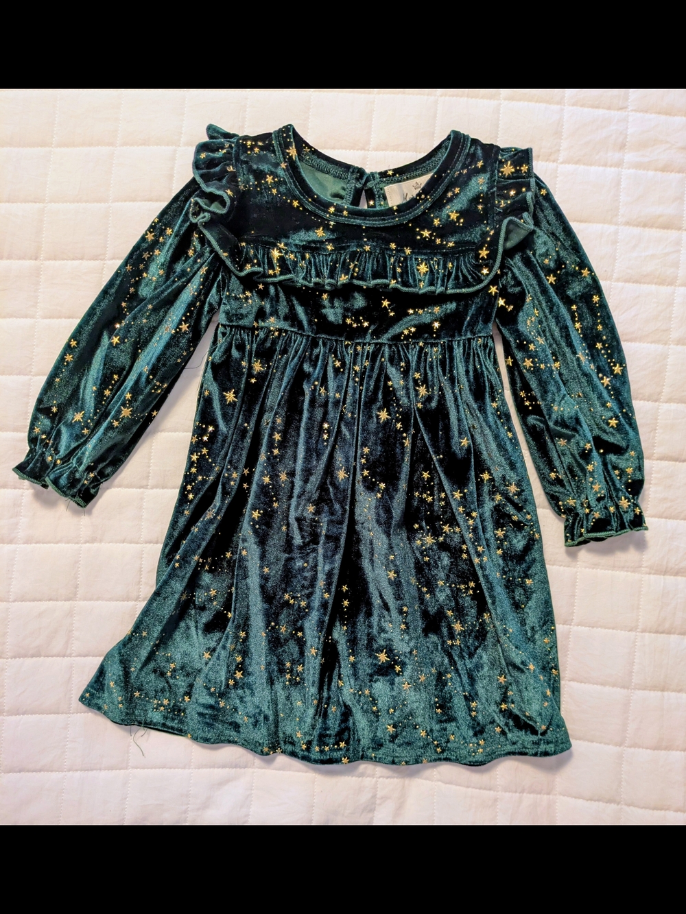 Marie Nicole 18 Month Velvet Starry Ruffle Dress NWOT